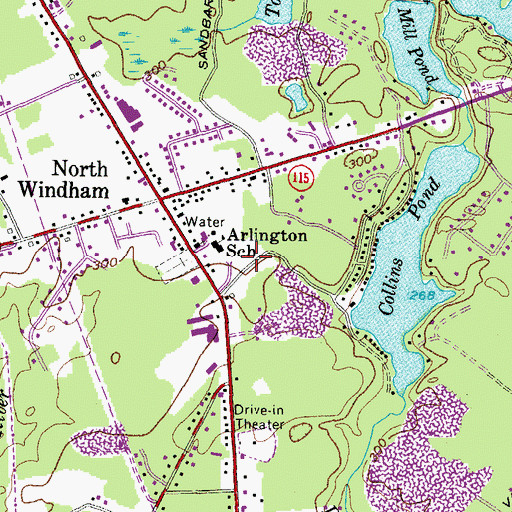 Topographic Map of Manchester School, ME