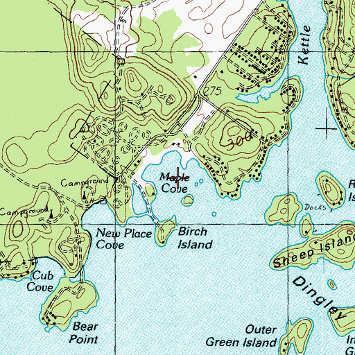 Topographic Map of Maple Cove, ME