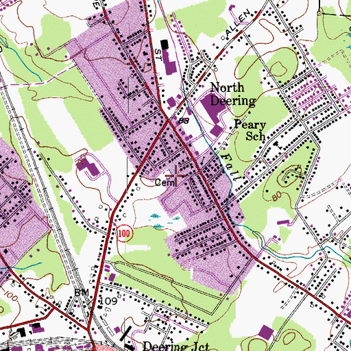 Topographic Map of Maplewood Cemetery, ME