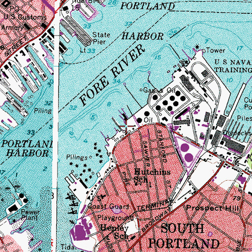 Topographic Map of Marine Shipyard, ME
