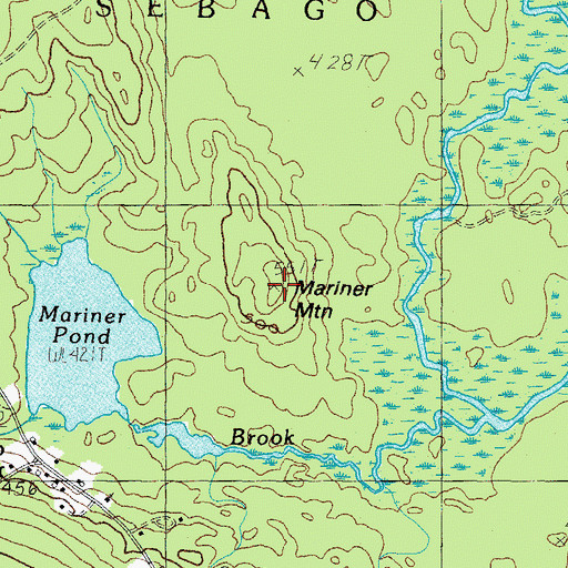 Topographic Map of Mariner Mountain, ME