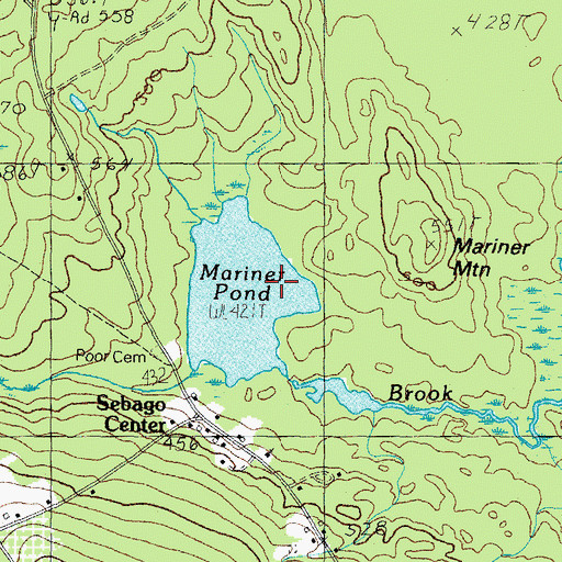 Topographic Map of Mariner Pond, ME