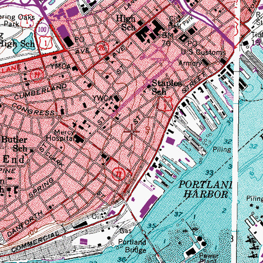 Topographic Map of Mariners Church, ME