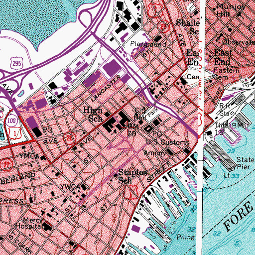 Topographic Map of Masonic Temple, ME