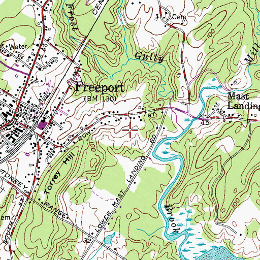Topographic Map of Mast Landing School, ME