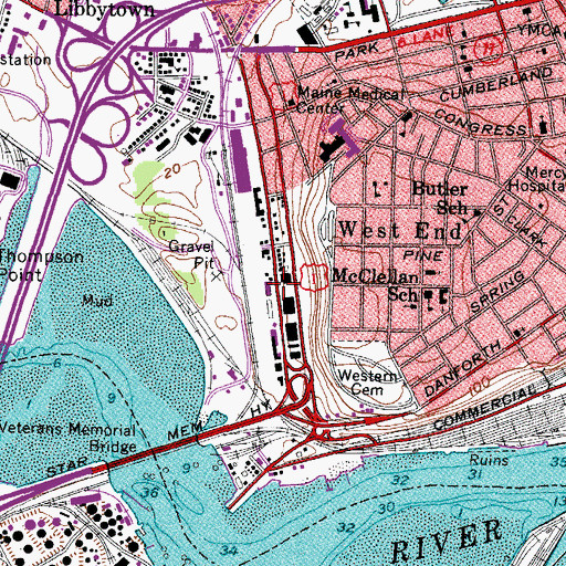 Topographic Map of Masterpiece Childrens Center, ME
