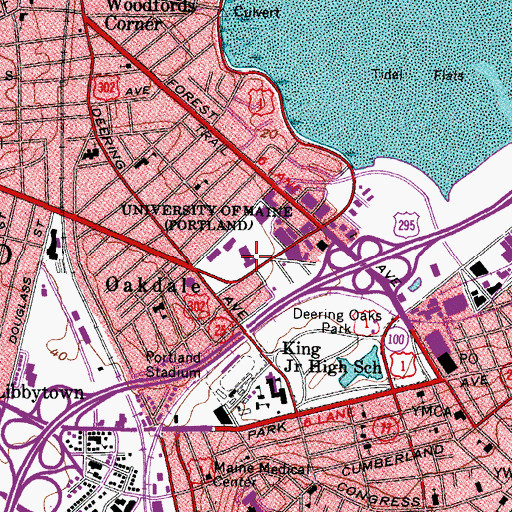 Topographic Map of Masterton Hall, ME