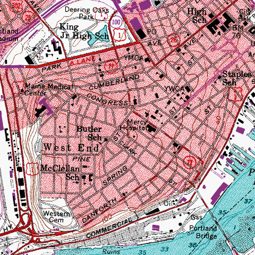 Topographic Map of May Center for Child Development, ME
