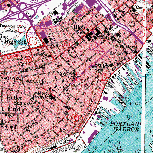 Topographic Map of McLellan-Sweat Mansion, ME