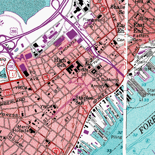 Topographic Map of Mechanics Hall, ME