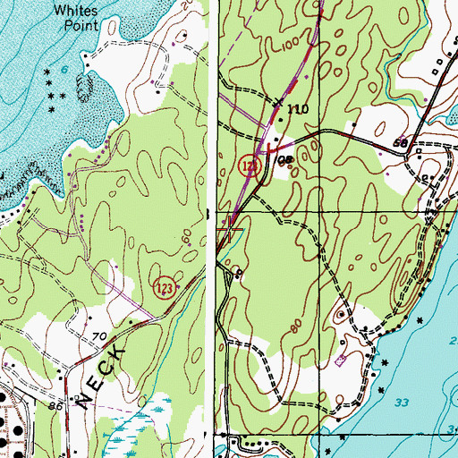 Topographic Map of Harpswell Post Office, ME