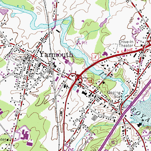 Topographic Map of Merrill Memorial Library, ME