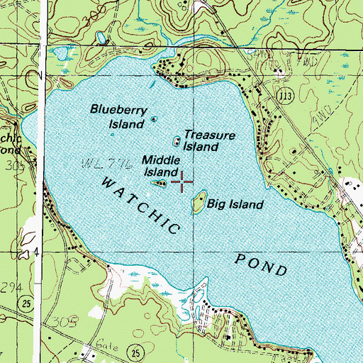 Topographic Map of Middle Island, ME