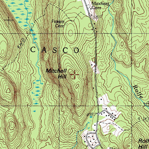 Topographic Map of Mitchell Hill, ME