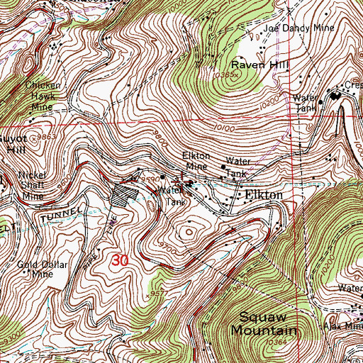 Topographic Map of Elkton Mine, CO