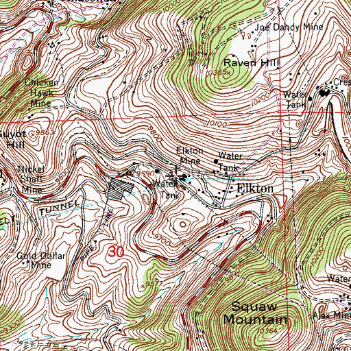 Topographic Map of Elkton Mine, CO