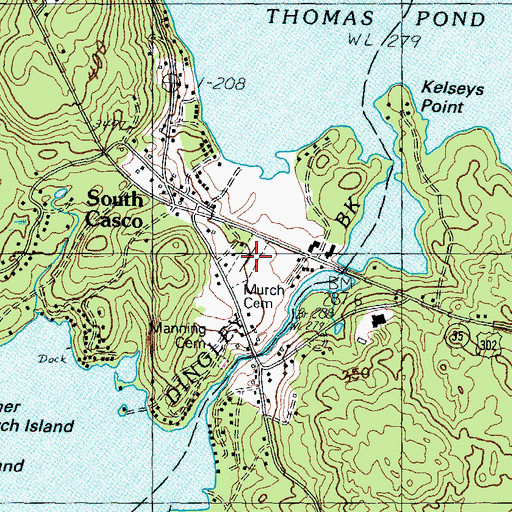 Topographic Map of Murch Cemetery, ME