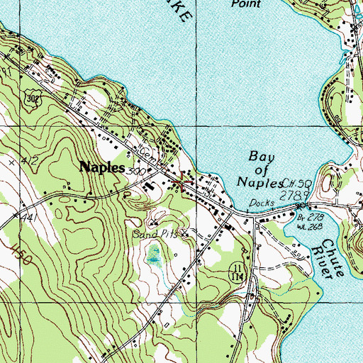 Topographic Map of Naples United Methodist Church, ME