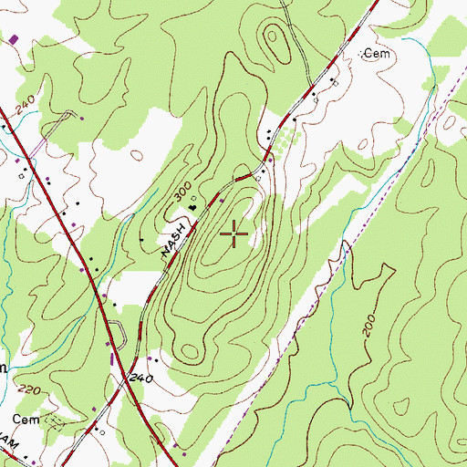 Topographic Map of Nash Hill, ME