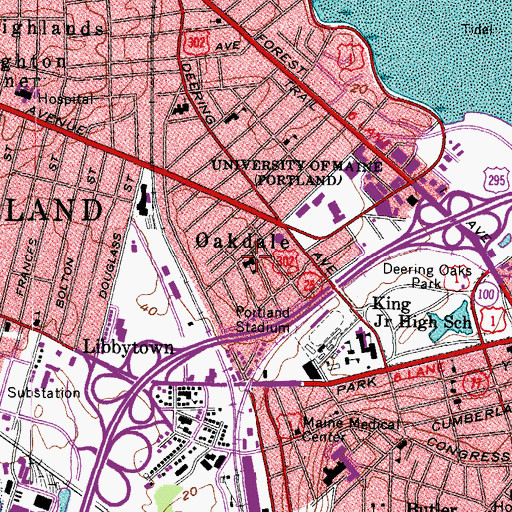 Topographic Map of Nathan Clifford School (historical), ME