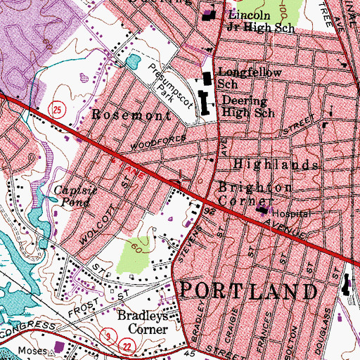 Topographic Map of Nazarene First Church, ME