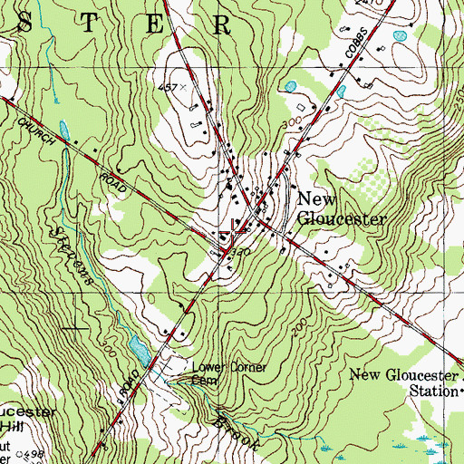 Topographic Map of New Gloucester Bible Church, ME