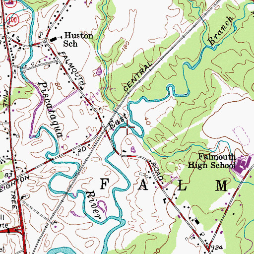 Topographic Map of North Branch, ME