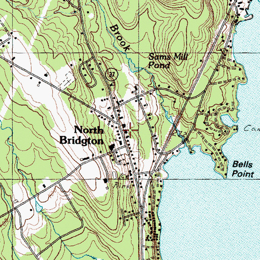 Topographic Map of North Bridgton Post Office, ME