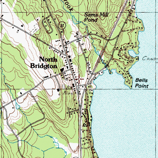 Topographic Map of North Bridgton Public Library, ME