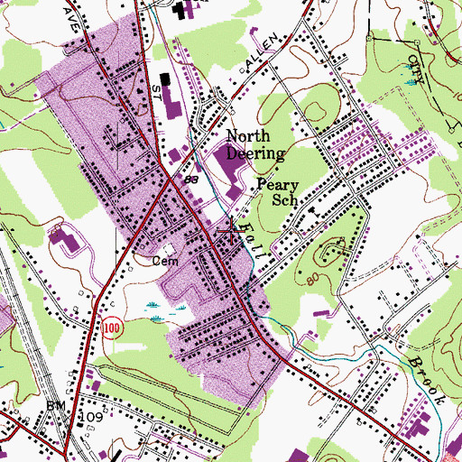 Topographic Map of North Deering Alliance Church, ME