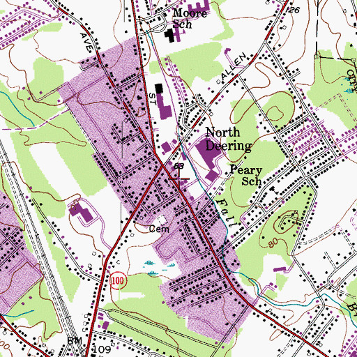 Topographic Map of North Deering Congregational Church, ME