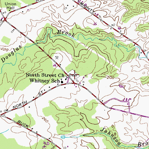 Topographic Map of North Street Cemetery, ME