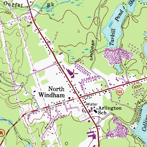Topographic Map of North Windham Shopping Center, ME