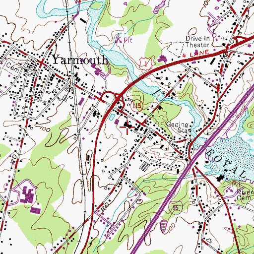 Topographic Map of North Yarmouth Academy, ME
