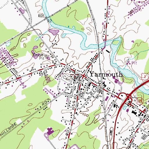 Topographic Map of North Yarmouth and Freeport Baptist Meetinghouse, ME