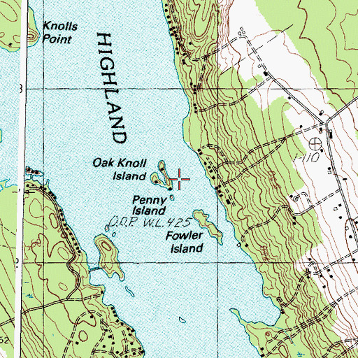 Topographic Map of Oak Knoll Island, ME