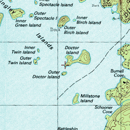 Topographic Map of Outer Doctor Island, ME