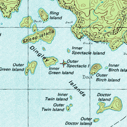 Topographic Map of Outer Spectacle Island, ME
