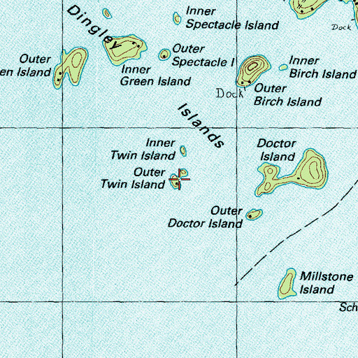 Topographic Map of Outer Twin Island, ME