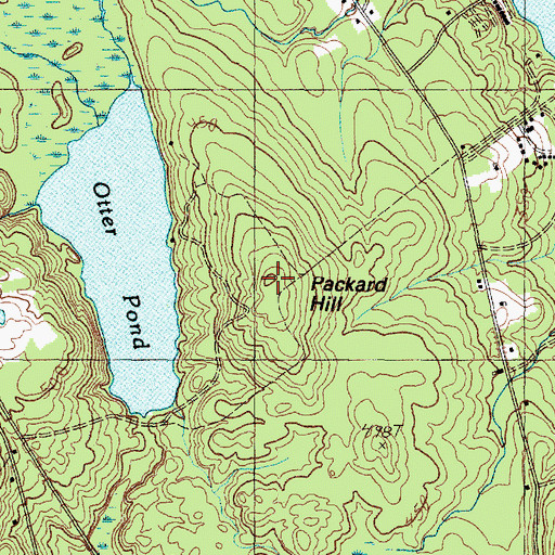 Topographic Map of Packard Hill, ME