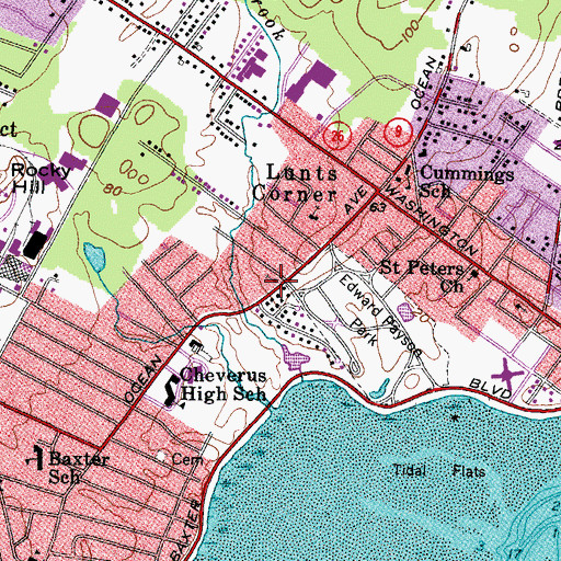 Topographic Map of Payson Park Evangelical Free Church, ME