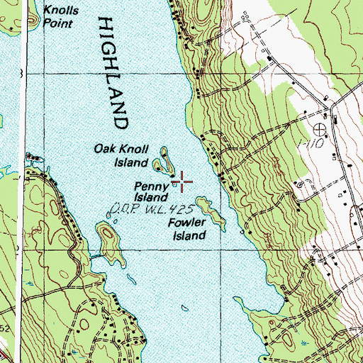 Topographic Map of Penny Island, ME