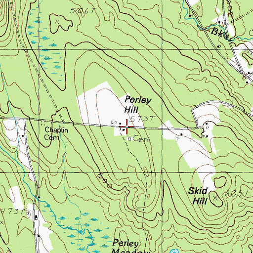 Topographic Map of Perley Hill, ME
