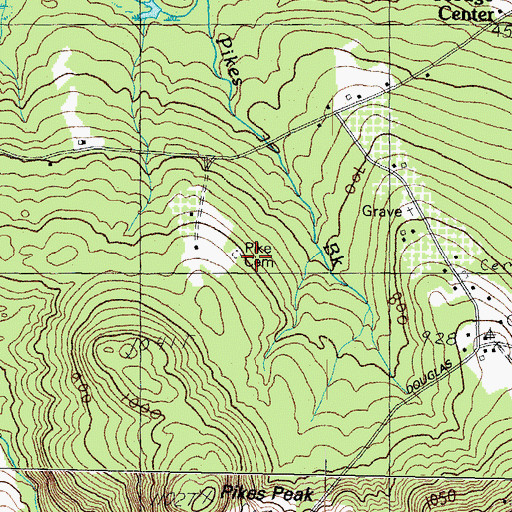 Topographic Map of Pike Cemetery, ME