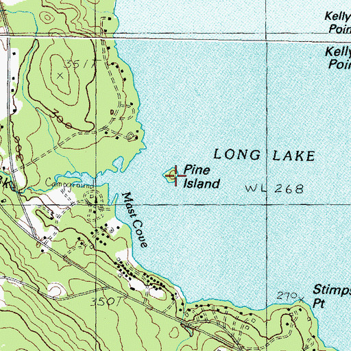 Topographic Map of Pine Island, ME