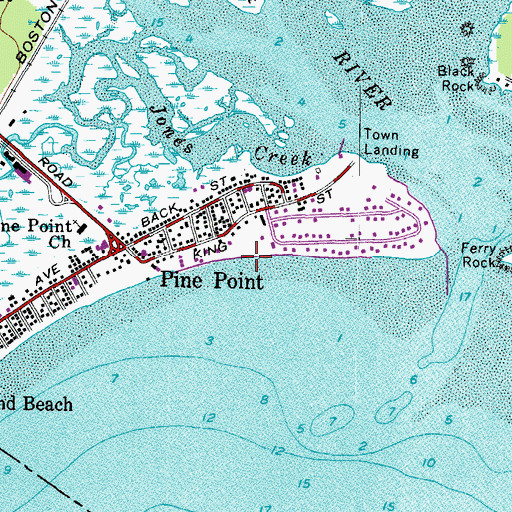 Topographic Map of Pine Point Beach, ME