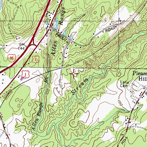 Topographic Map of Pleasant Hill Chapel (historical), ME