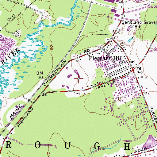 Topographic Map of Pleasant Hill Country Club, ME