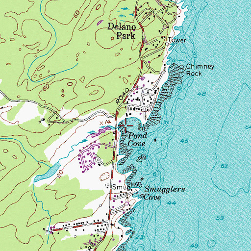 Topographic Map of Pond Cove Brook, ME