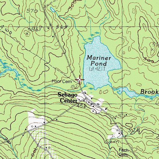Topographic Map of Poor Cemetery, ME